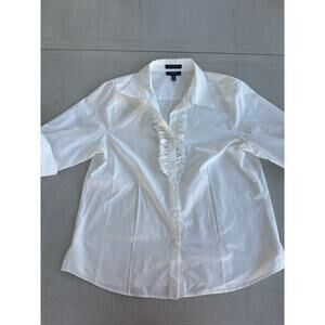 Foxcroft Fitted Fit Non Iron White Business Corporate Old Money Top F